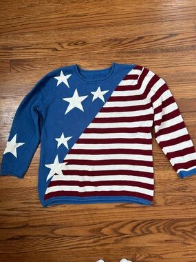 American flag, roll neck sweater, 3/4 sleeve, Stars and Stripes